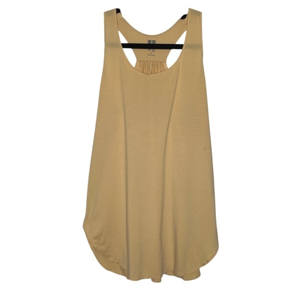 Uniqlo AIRism Racerback Tank Top Womens Small Yellow Gorpcore Activewear